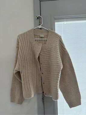 Deiji Studios Women's OS Square Cardigan in Off-White small
